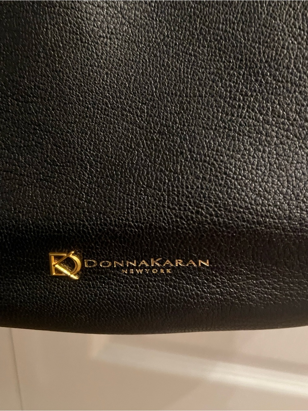 Donna Karan luxury Black Leather Shoulder Bag with Gold Accents. Never Used. - Picture 3 of 4